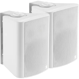Powered Wall Speakers - integrated amplifier - 2 x 15w (RMS) - 2-way - 1 x minijack input / 1 x 2-phono input (summed) - internal power supply - c wall brackets included - white