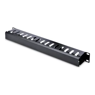 Startech 1U Horizontal Finger Duct Rack Cable Management Panel with Cover - Server Rack Cable Duct - Rack Cable Organizer / Manager (CMDUCT1UX) - Rack cable management panel - 1U - 19" - for P/N: RACK-18U-20-WALL-OA, RACK-21U-20-WALL-OA, RACK-24U-20-WALL-OA, RK12OD2, RK3236BKF
