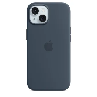 Apple - Back cover for mobile phone - MagSafe compatibility - silicone - storm blue - for iPhone 15