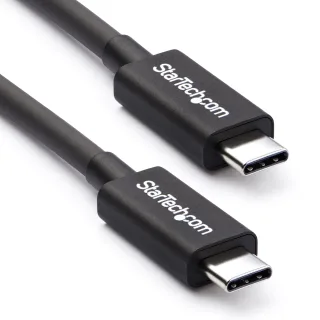 StarTech 50cm (1.6ft) Thunderbolt 3 Cable, 40Gbps, 100W PD, 4K/5K Video, Thunderbolt-Certified, Compatible w/ TB4/USB 3.2/DisplayPort - Thunderbolt cable - USB-C (M) to USB-C (M) - Thunderbolt 3 / USB / DisplayPort - 50 cm - black