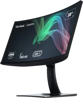 ViewSonic ColorPro VP3881a - LED monitor with KVM switch - curved - 1 ports - 38" (37.5" viewable) - 3840 x 1600 WQHD+ @ 60 Hz - IPS - 300 cd/m² - 1000:1 - HDR10 - 5 ms - 2xHDMI, DisplayPort, USB-C - speakers