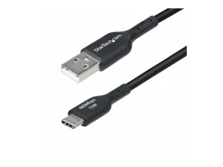 StarTech 1ft (30cm) USB-A to USB-C Charging Cable, Charger Cord - USB cable - USB (M) to USB-C (M) - USB 2.0 - 3 A - 30 cm - halogen-free, passive, charge and sync, USB Fast Charge (15W) - black