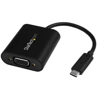 StarTech USB-C to VGA Adapter - 1920x1200 - USB C Adapter - USB Type C to VGA Monitor / Projector Adapter (CDP2VGASA) - External video adapter - USB-C - D-Sub