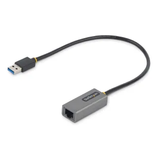 Startech USB to Ethernet Adapter, USB 3.0 to 10/100/1000 Gigabit Ethernet LAN Converter for Laptops, 1ft (30cm) Attached Cable, USB to RJ45 Adapter, USB NIC Adapter, Ethernet Dongle - USB Network Adapter - Network adapter - USB 3.2 Gen 1 - Gigabit Ethernet x 1 - space grey
