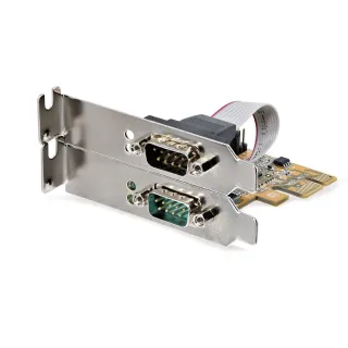 Startech 2-Port PCI Express Serial Card, Dual Port PCIe to RS232 (DB9) Serial Interface Card, 16C1050 UART, Standard or Low Profile Brackets, COM Retention, For Windows & Linux - PCIe to Dual DB9 Card (21050-PC-SERIAL-LP) - Serial adapter - PCIe 2.0 low profile - RS-232 x 2 - yellow