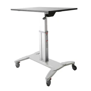 Startech Mobile Standing Desk, Portable Sit Stand Ergonomic Height Adjustable Cart on Wheels, Rolling Computer/Laptop Workstation Table w/ Locking One-Touch Lift for Teachers/Student - Mobile Computer Table (STSCART) - Stand - for notebook / keyboard / mouse - black & silver - for P/N: ARMTBLTDT, ARMTBLTIW, ARMTBLTUGN