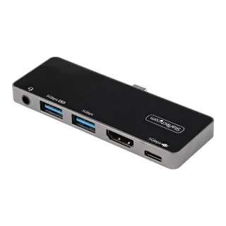 Startech USB C Multiport Adapter, USB-C Mini Dock, USB-C to 4K 60Hz HDMI 2.0, With 100W Power Delivery Pass-Through Charging, 3-Port USB 3.0 Hub, Audio, USB Type-C Multiport Adapter - USB-C Travel Dock - Docking station - USB-C - HDMI