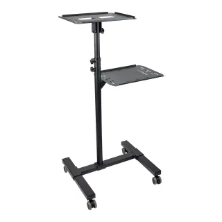 Startech Mobile Projector and Laptop Stand/Cart, Heavy Duty Portable Projector Stand (2 Vented Shelves, hold 22lb/10kg each), Height Adjustable Rolling AV Presentation Cart with Wheels - Lockable Casters - Cart - for projector / notebook - steel - black