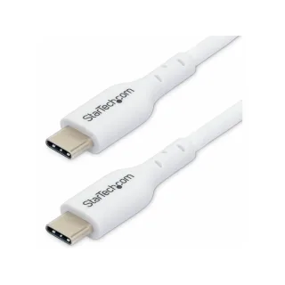 StarTech 2m (6.6ft) White USB-C Charging Cable, USB C Cable, USB 2.0 Type-C Laptop Charger Cord, 60W 3A Power Delivery, TPE Jacket, USB-C Data Transfer Cable, M/M - USB cable - USB-C (M) to USB-C (M) - USB 2.0 - 3 A - 2 m - USB Power Delivery (60W) - white