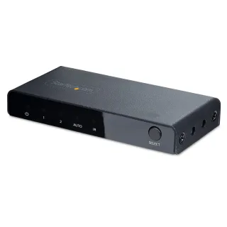 Startech 2-Port 8K HDMI Switch, HDMI 2.1 Switcher 4K 120Hz/8K 60Hz UHD, HDR10+, HDMI Switch 2 In 1 Out, Auto/Manual Source Switching, Remote Control and Power Adapter Included - 7.1 Channel Audio/eARC (2PORT-HDMI-SWITCH-8K)