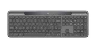 Logitech Signature Slim Solar+ K980 for Business - Keyboard - full size - wireless - Bluetooth LE, USB-C - QWERTY - UK - key switch: scissor switches - graphite