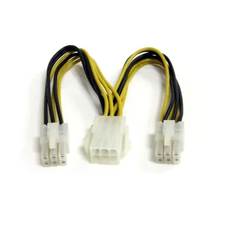 StarTech 6in PCI Express Power Splitter Cable - Power splitter - 6 pin PCIe power (M) to 6 pin PCIe power (F) - 5.9 in - yellow - PCIEXSPLIT6 - Power splitter - 6 pin PCIe power (M) to 6 pin PCIe power (F) - 15 cm - yellow
