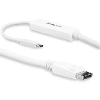 StarTech 9.8ft/3m USB C to DisplayPort 1.2 Cable 4K 60Hz, USB-C to DisplayPort Adapter Cable HBR2, USB Type-C DP Alt Mode to DP Monitor Video Cable, Compatible w/ Thunderbolt 3, White - USB-C Male to DP Male (CDP2DPMM3MW)