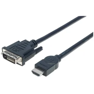 Manhattan 372510 HDMI to Dvi-d Cable 3M- Male/Male 24/1 Black Polybag