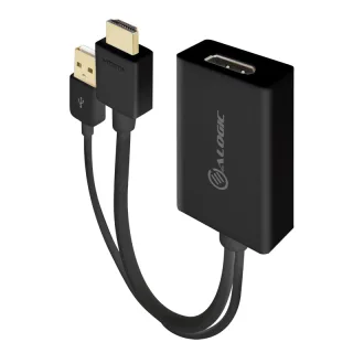 HDMI Male to DisplayPort Female Adapter with USB Cable for Power
