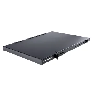 Startech 1U Adjustable Server Rack Mount Shelf - 175lbs - 19.5 to 38in Deep Universal Tray for 19" AV, Data & Network Equipment Rack (ADJSHELFHD) - Rack shelf - black - 1U - 19" - for P/N: RK1233BKM, RK2433BKM, RK2537BKM, RK3236BKF, RK4236BKB, RK4242BK24, RK4242BK30