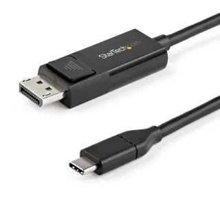 StarTech 3ft (1m) USB C to DisplayPort 1.2 Cable 4K 60Hz, Bidirectional DP to USB-C or USB-C to DP Reversible Video Adapter Cable, HBR2/HDR, USB Type C/Thunderbolt 3 Monitor Cable - 4K USB-C to DP Cable - DisplayPort cable - USB-C (M) to DisplayPort (F) - USB 3.1 / Thunderbolt 3 / DisplayPort 1.2 - 1 m - 4K support, active - black