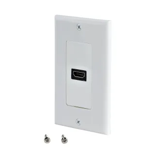 Startech Single Outlet Female HDMI Wall Plate White - Wall mount plate - white - HDMIPLATE - Wall mount plate - white