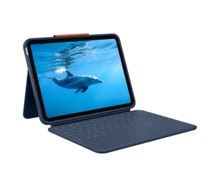 Logitech Rugged Combo 4 - Keyboard and folio case - Apple Smart connector - classic blue - for Apple 10.9-inch iPad (10th generation)