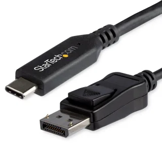 StarTech 6ft/1.8m USB C to DisplayPort 1.4 Cable, 4K/5K/8K USB Type-C to DP 1.4 Alt Mode Video Adapter Converter, HBR3/HDR/DSC, 8K 60Hz DP 1.4 Monitor Cable for USB-C and Thunderbolt 3 - 8K USB-C to DP Cable - External video adapter - USB-C - DisplayPort - black
