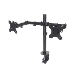 Manhattan 461528 TV/Monitor Desk Mount Dual Full -Motion 27" Clamp 100X100MM