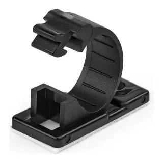 Startech 100 Adhesive Cable Management Clips Black, Network/Ethernet/Office Desk/Computer Cord Organizer, Sticky Cable/Wire Holders, Nylon Self Adhesive Clamp UL/94V-2 Fire Rated - Nylon 66 Plastic - TAA (CBMCC2)