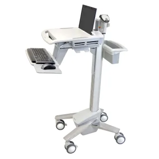 Ergotron StyleView EMR Laptop Cart - Cart for notebook / keyboard / mouse / barcode scanner - plastic, aluminium, zinc-plated steel - grey, white, polished aluminium - screen size: up to 17.3