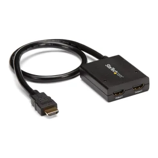 Startech HDMI Cable Splitter - 2 Port - 4K 30Hz - Powered - HDMI Audio / Video Splitter - 1 in 2 Out - HDMI 1.4 - Video/audio splitter - 2 x HDMI - desktop - for P/N: ST121SHD50, SVA5M3NEUA