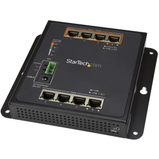 Startech Industrial 8 Port Gigabit PoE Switch, 4 x PoE+ 30W, Power Over Ethernet, Hardened GbE Layer/L2 Managed Switch, Rugged High Power Gigabit Network Switch IP-30/-40C to +75C - Managed Network Switch (IES81GPOEW)