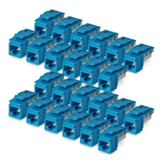 Startech - Keystone jack - 90°, 110 punch down - CAT 6 - UTP - RJ-45 - blue - TAA Compliant (pack of 24)