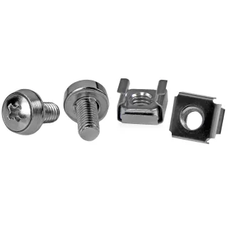 Startech M6 Screws and Cage Nuts - 50 Pack - M6 Mounting Screws and Cage Nuts for Server Rack and Cabinet - Silver (CABSCREWM62B) - Rack screws and nuts - for P/N: RACK-21U-20-WALL-OA, RACK-24U-20-WALL-OA, RK12OD2, SHELF-2U-20-CENTER-V