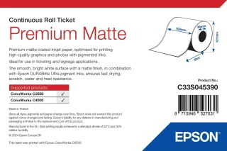 Epson Premium - Matte - Roll (10.2 cm x 50 m) 1 roll(s) tickets - for Epson GP-C831, TM-C3400, ColorWorks CW-C4000, TM-C7500, TM C3400, C3500