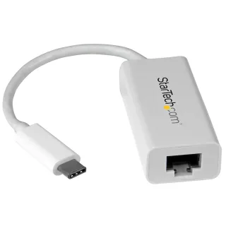 Startech USB C to Gigabit Ethernet Adapter - White - USB 3.1 to RJ45 LAN Network Adapter - USB Type C to Ethernet (US1GC30W) - Network adapter - USB-C - Gigabit Ethernet - white