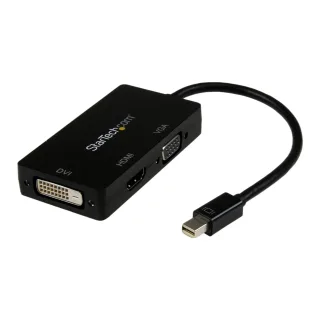 Startech 3 in 1 Mini DisplayPort Adapter - 1080p - Mini DP / Thunderbolt to HDMI / VGA / DVI Splitter for Your Monitor (MDP2VGDVHD) - Adapter - Mini DisplayPort male to HD-15 (VGA), DVI-D, HDMI female - 27 cm - black - active, 1920 x 1200 (WUXGA) support - for P/N: DKT31CMDPHPD