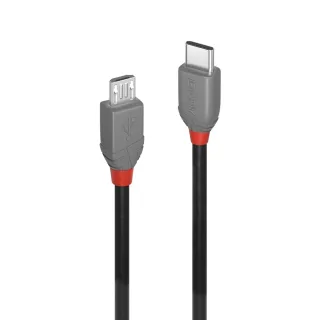 Lindy 36890 0.5M USB 2.0 Type C to Micro-b Cable Anthra Line