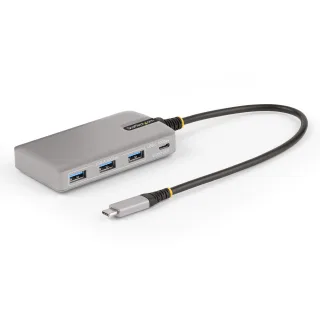 Startech 4-Port USB-C Hub with USB-C DP Alt Mode Video Output 4K 60Hz, 3x USB-A, 1x USB-C, 100W Power Delivery Pass-Through, USB 3.2 Gen 2 (10Gbps), Portable USB Type-C to USB Type-A/C - 1ft (30cm) Host Cable (HB31C3A1CDPPD3) - Hub - 1 x USB-C + 3 x USB 3.2 Gen 2 - desktop