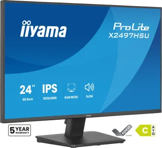 iiyama ProLite X2497HSU-B1 - LED monitor - 23.8" - 1920 x 1080 Full HD (1080p) @ 120 Hz - IPS - 350 cd/m² - 1500:1 - 4 ms - HDMI, DisplayPort - speakers - matte black