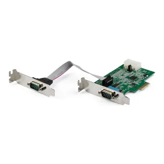 Startech 2-port PCI Express RS232 Serial Adapter Card, PCIe RS232 Serial Host Controller Card, PCIe to Serial DB9 COM Ports, 16950 UART, Low Profile Expansion Card, Windows/macOS/Linux - Full/Low-Profile (PEX2S953LP) - Serial adapter - PCI Express x1 low profile - RS-232 x 2