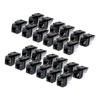 Startech - Keystone jack - 90°, 110 punch down - CAT 6 - UTP - RJ-45 - black - TAA Compliant (pack of 24)