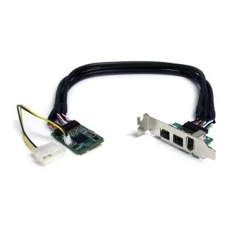 Startech 3 Port 2b 1a 1394 Mini PCI Express FireWire Card Adapter - FireWire adapter - PCIe Mini Card - FireWire 800 - 2 ports + 1 x FireWire - MPEX1394B3 - FireWire adapter - PCIe Mini Card - FireWire 800 - 2 ports + 1 x FireWire