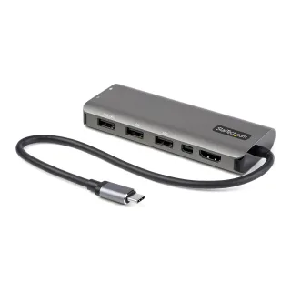 Startech USB C Multiport Adapter, USB-C to HDMI or Mini DisplayPort 4K 60Hz, 100W Power Delivery Pass-Through, 4-Port 10Gbps USB Hub, USB Type-C Mini Dock, 12"/30cm Long Attached Cable - Works w/ Thunderbolt 3 (DKT31CMDPHPD) - Docking station - USB-C / Thunderbolt 3 - HDMI, Mini DP