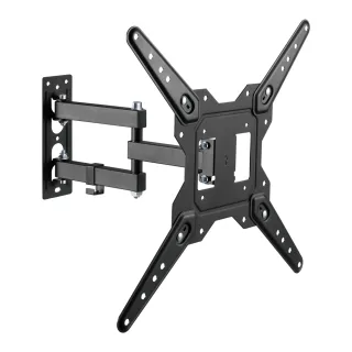 Display wall arm mount - fits display 37 to 60" with VESA sizes up to 400 x 400 - 3 degree tilt up, 10 degree tilt down - reach from wall 60 to 382 mm - thumbscrews - swl 25 kg - black