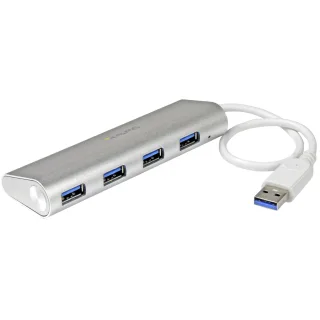 Startech 4 Port Portable USB 3.0 Hub with Built-in Cable - Aluminum and Compact USB Hub (ST43004UA) - Hub - 4 x SuperSpeed USB 3.0