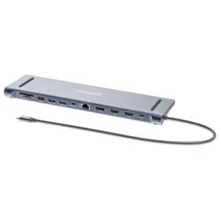 Manhattan 190305 USB-C Dock/Hub/Reader 10-PORT Aud/DP/HDMI/RJ45/USB-C/USB-A
