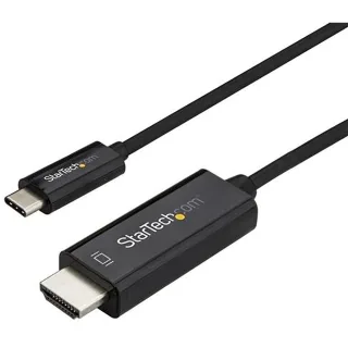 Startech 3ft (1m) USB C to HDMI Cable, 4K 60Hz USB Type C to HDMI 2.0 Video Adapter Cable, Thunderbolt 3 Compatible, Laptop to HDMI Monitor/Display, DP 1.2 Alt Mode HBR2 Cable, Black - 4K USB-C Video Cable (CDP2HD1MBNL) - Adapter cable - USB-C male to HDMI male - 1 m - black - 4K60Hz (3840 x 2160) support - for P/N: TB4CDOCK