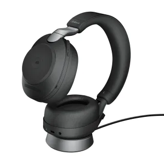 Jabra Evolve2 85 MS Stereo - Headset - full size - Bluetooth - wireless - active noise cancelling - 3.5 mm jack - noise isolating - black - Certified for Microsoft Teams