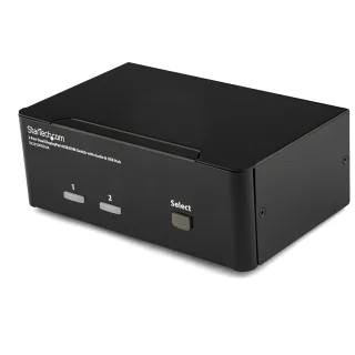 Startech Dual Monitor DisplayPort KVM Switch - 2 Port - USB 2.0 Hub - Audio and Microphone - DP KVM Switch (SV231DPDDUA)