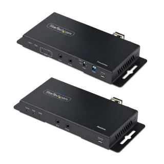 Startech 4K HDMI over Fiber Extender Kit, 4K 60Hz up to 3300ft/1km (Single Mode) or 1000ft/300m (Multimode) LC Fiber Optic, HDR/HDCP, Audio/RS232/IR Extender, HDMI Video Extender - Transmitter and Receiver Kit (ST121HD20FXA2) - Video/audio/infrared/network extender - HDMI - over fibre optic - fibre optic - up to 1 km