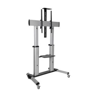Eaton Tripp Lite Series Heavy-Duty Rolling TV Stand, Height Adjustable, 60" - 100" Screens - Cart - for flat panel / whiteboard / notebook / AV equipment - aluminium, steel - black, silver - screen size: 60"-100