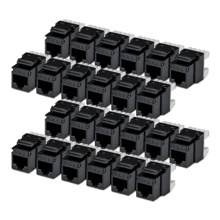 Startech - Keystone jack - 180°, 110 punch down - CAT 6 - UTP - RJ-45 - black - TAA Compliant (pack of 24)